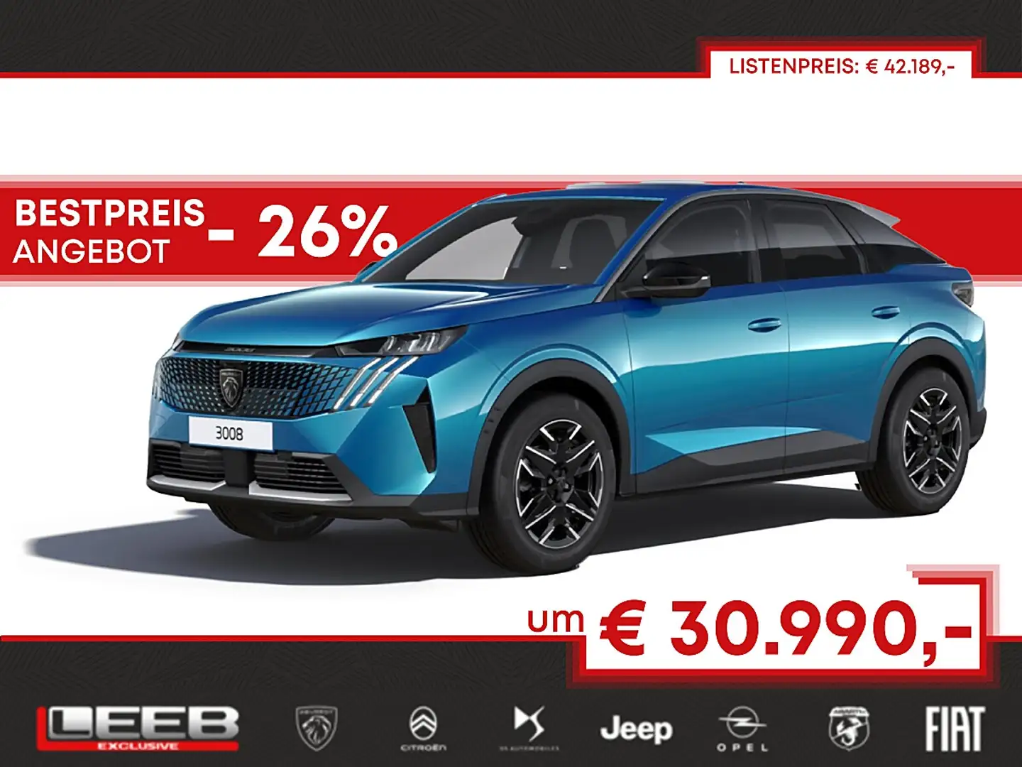 Peugeot 3008 Hybrid 145 e-DCS6 inkl. Panoramic Navigation Pa... Blau - 1