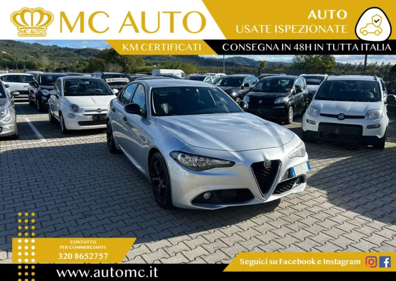 Alfa Romeo Giulia 2.2 Turbodiesel 180 CV AT8 Business Sport Launch E Argento - 1