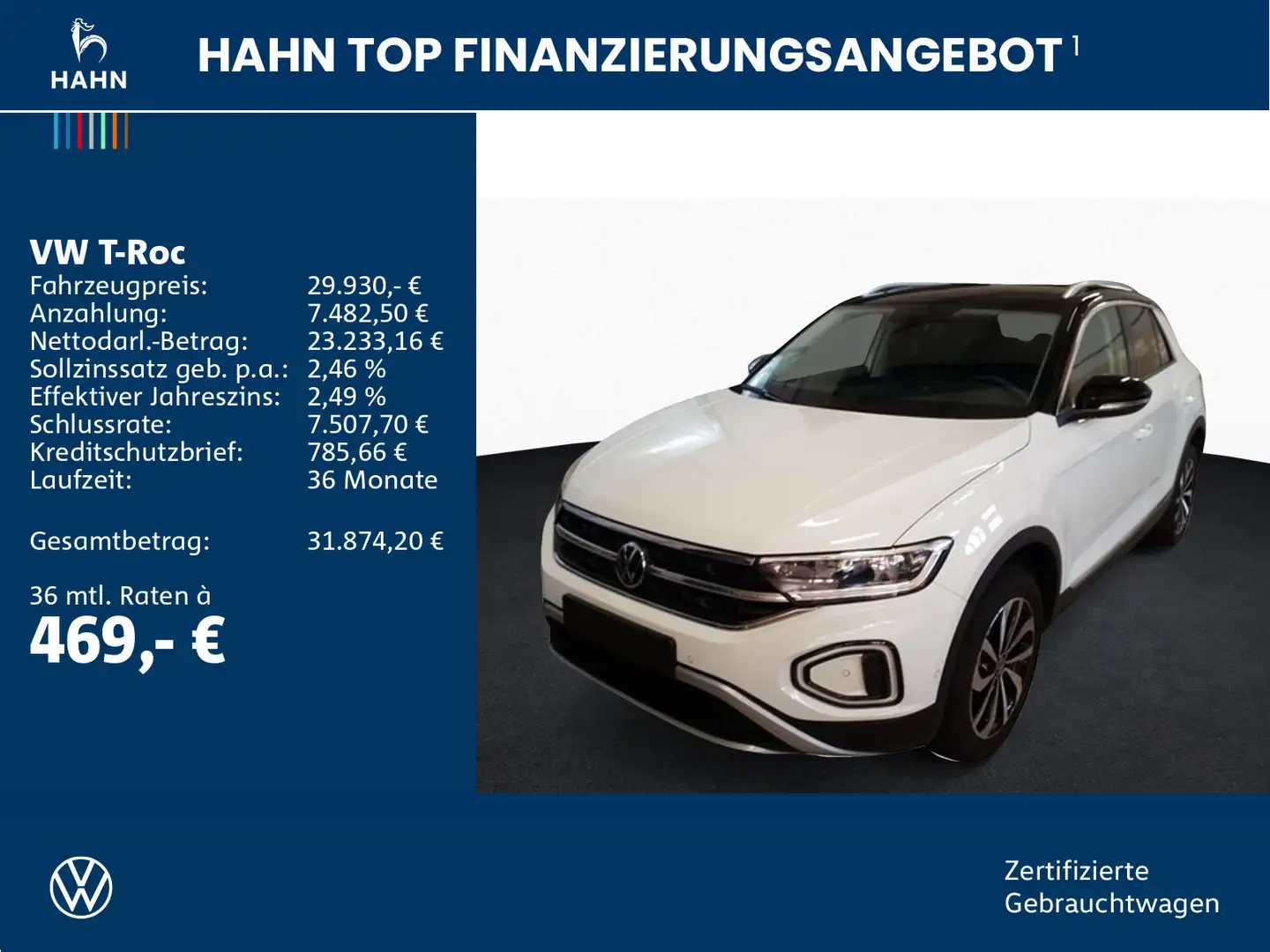 Volkswagen T-Roc 1.5TSI DSG Style ACC Cam LED+ Pano SHZ Nav Weiß - 2