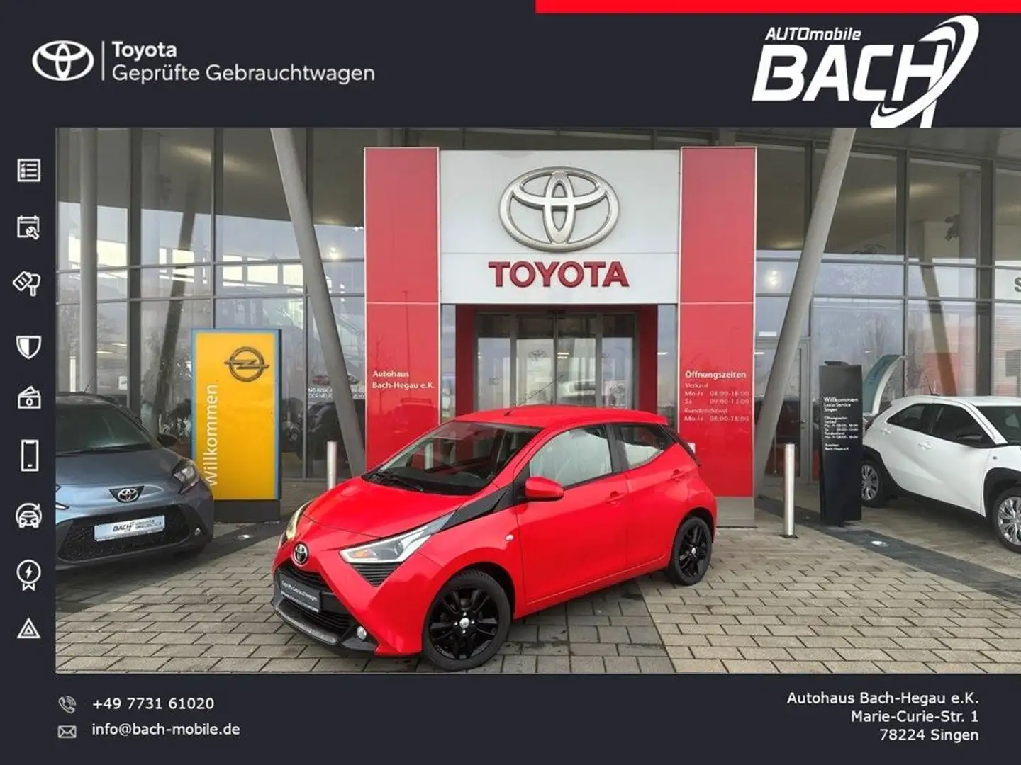 Toyota Aygo x-play club, AUTOMATIK, KAMERA, APPLE CARPL Rot - 1
