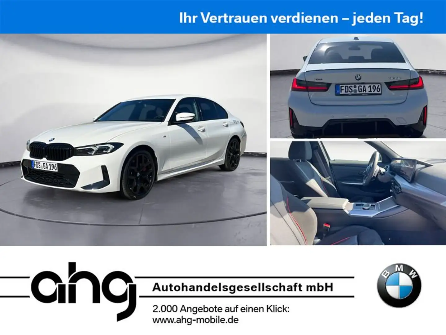 BMW 320 d xDrive Limousine Navi Bluetooth PDC MP3 Sch Weiß - 1