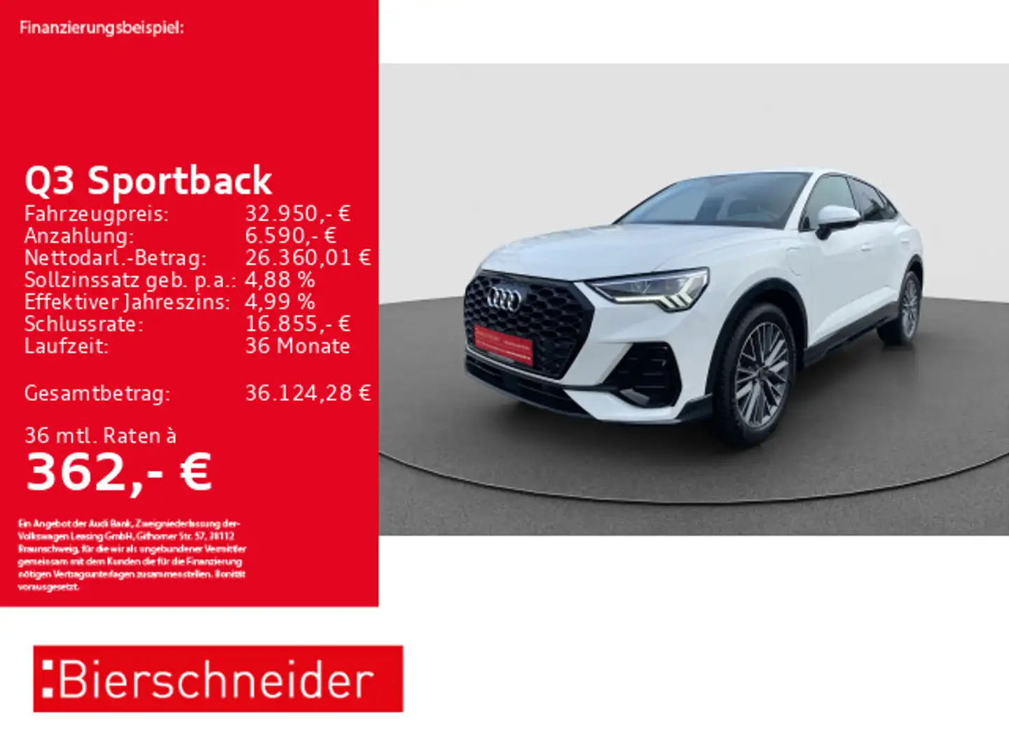 Audi Q3 45 TFSI e S-Line Black AHK LED CAM Weiß - 1