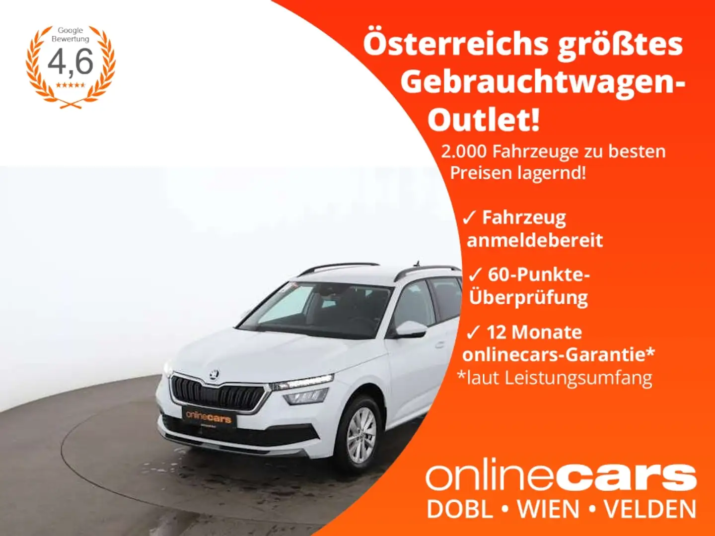 Skoda Kamiq 1.0 TSI Selection LED RADAR DIGI-TACHO PDC Weiß - 1