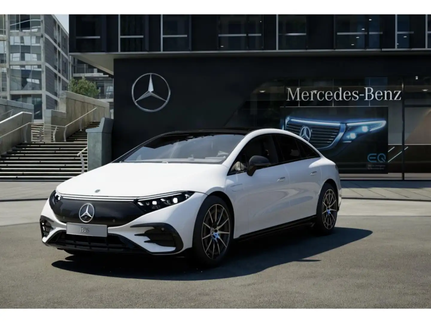Mercedes-Benz EQS 4 M AMG Line Night+MBUX+Pano+HUD+360° Weiß - 1