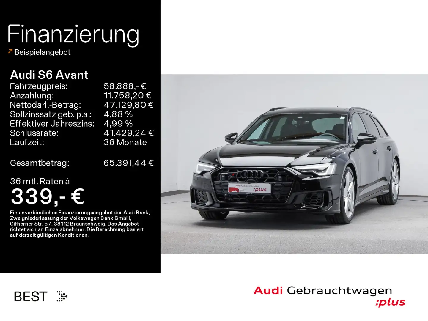 Audi S6 Air*Pano*AHK*Optik Black*Standheizung Schwarz - 1