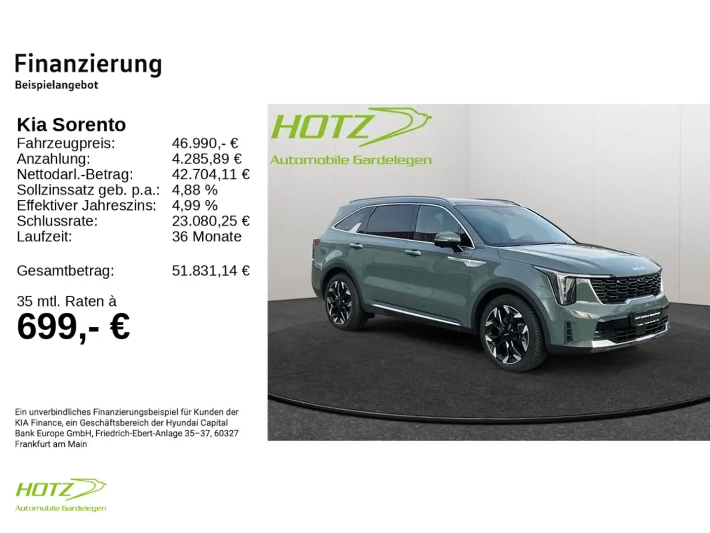 Kia Sorento PE 2.2D DCT8 Platinum Allrad - Premium-P Grün - 2