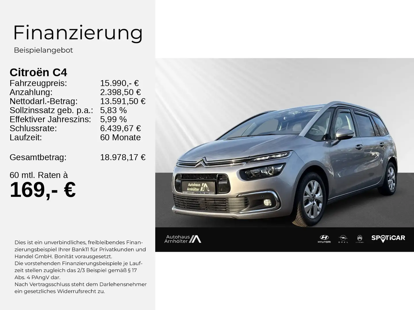 Citroen C4 SpaceTourer C4 SPACETOURER PT130+KAMERA+NAVI+CARPLAY+7S+TEMP Grau - 2