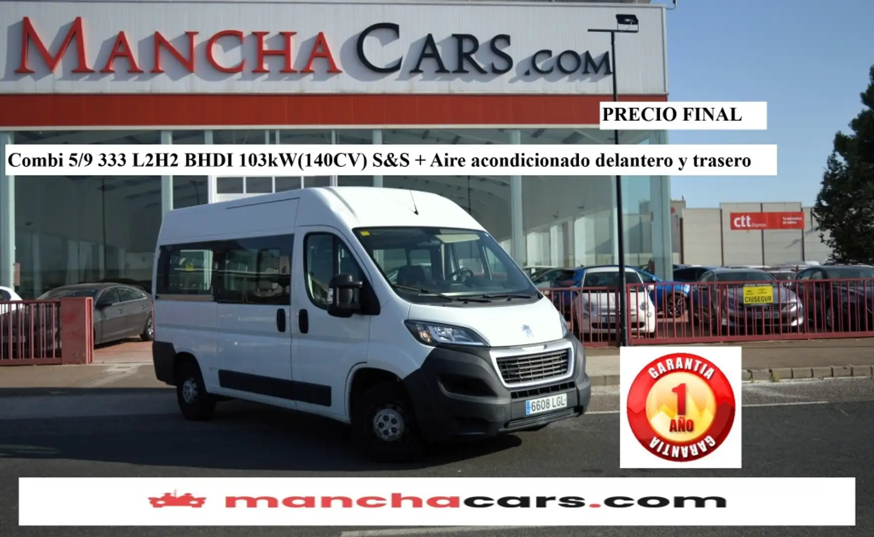 Peugeot Boxer Combi 2.2BlueHDI 333 L2H2 140 Wit - 1