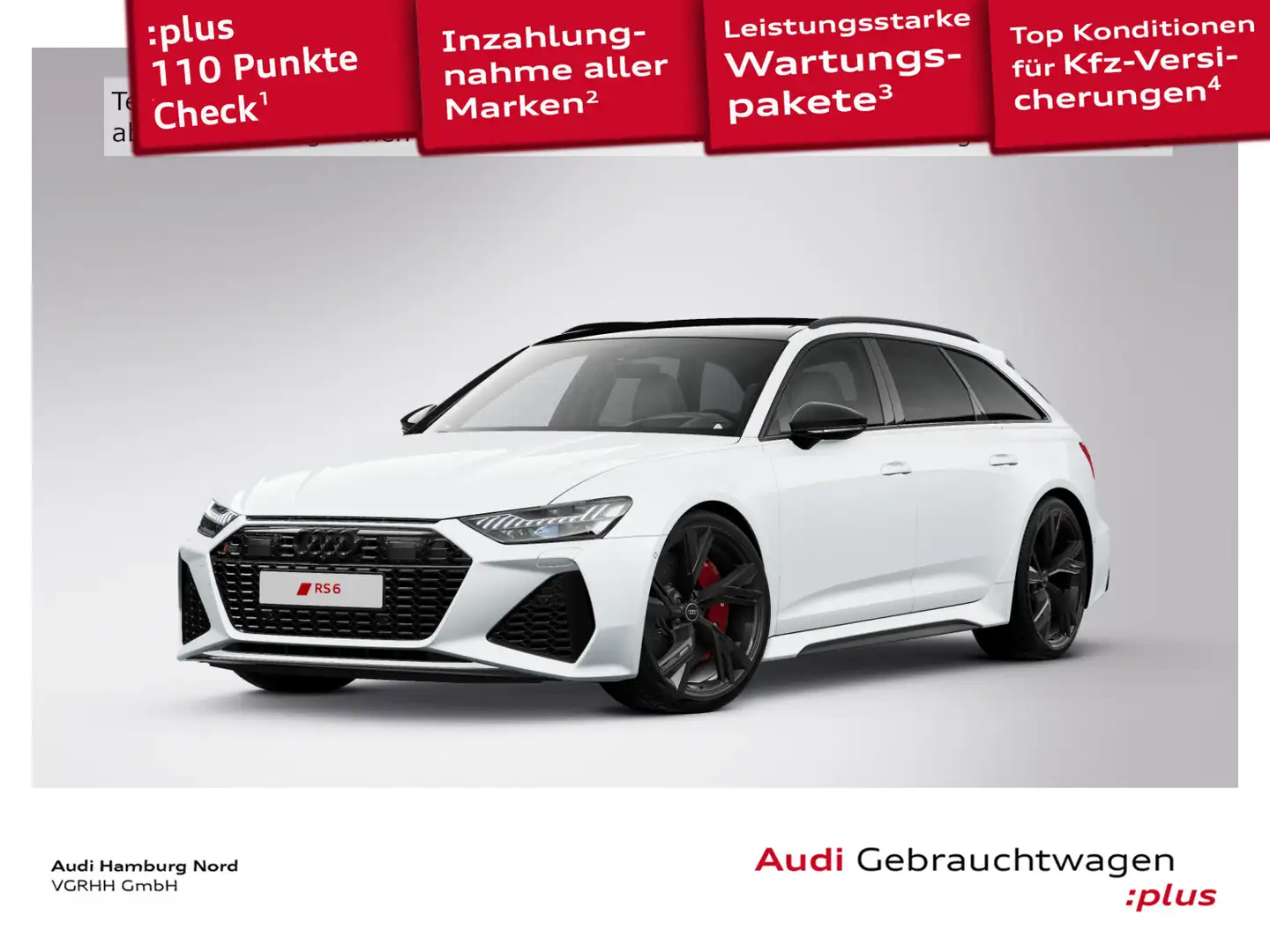 Audi RS6 4.0 TFSI Panorama B&O ACC DynamikPak. Weiß - 1