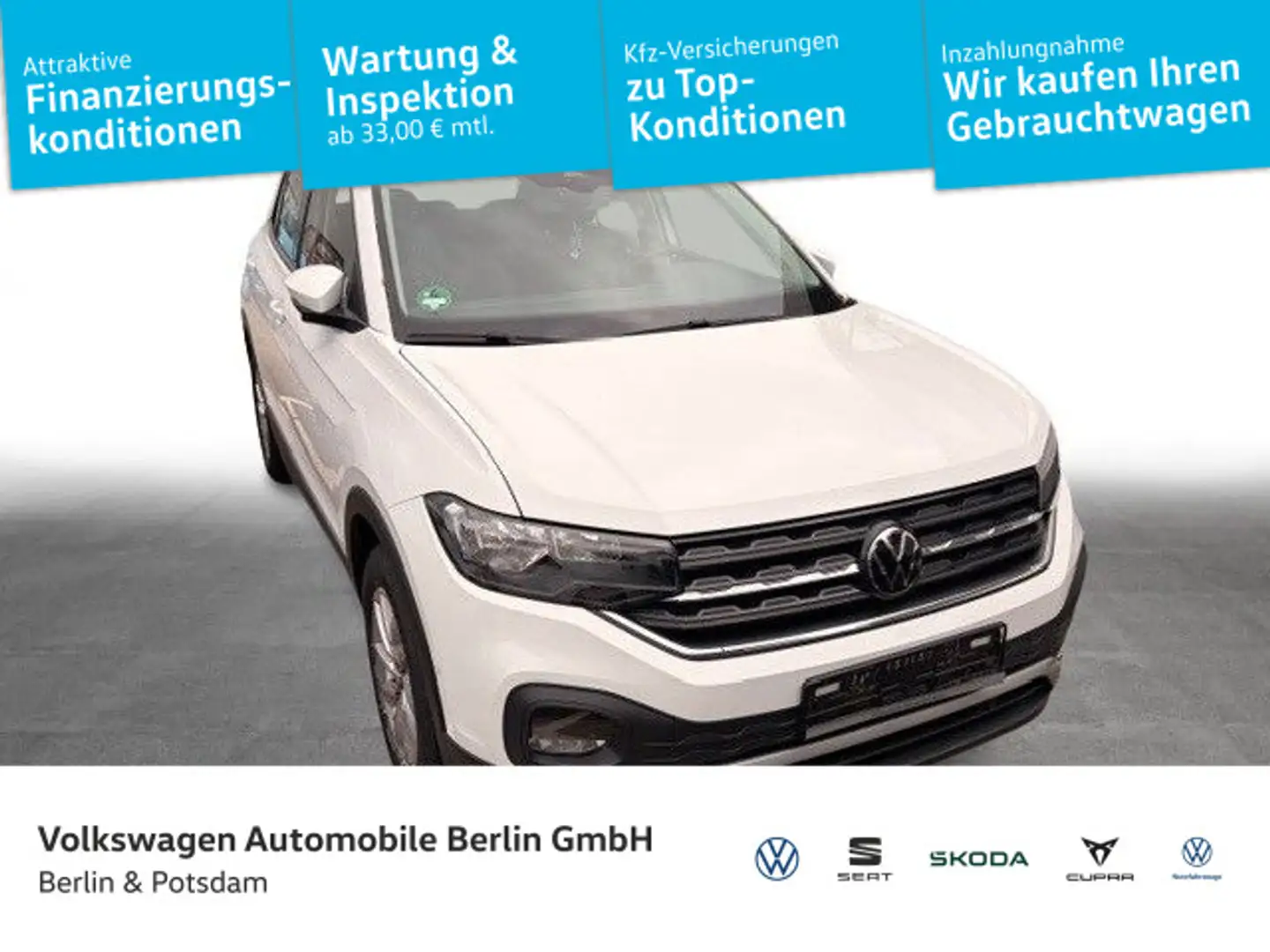 Volkswagen T-Cross 1.0 TSI Life Navi Klima Connect SHZ GRA Weiß - 1
