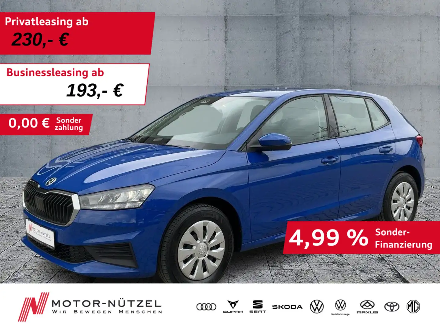 Skoda Fabia 1.0 Active LED+APP+DAB+SHZ+PDC+KLIMAANLAGE Blau - 1