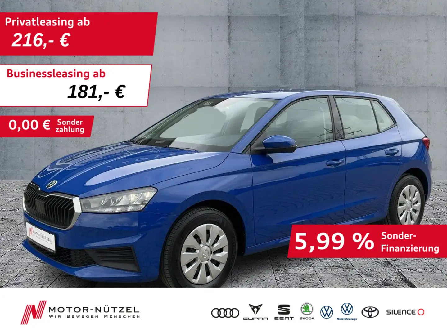 Skoda Fabia 1.0 Active LED+APP+DAB+SHZ+PDC+KLIMAANLAGE Blau - 1