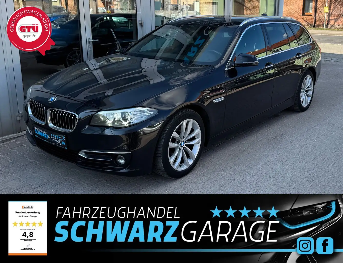 BMW 520 Touring*SHZ*NAVI*LEDER*TEMPOMAT* Schwarz - 1