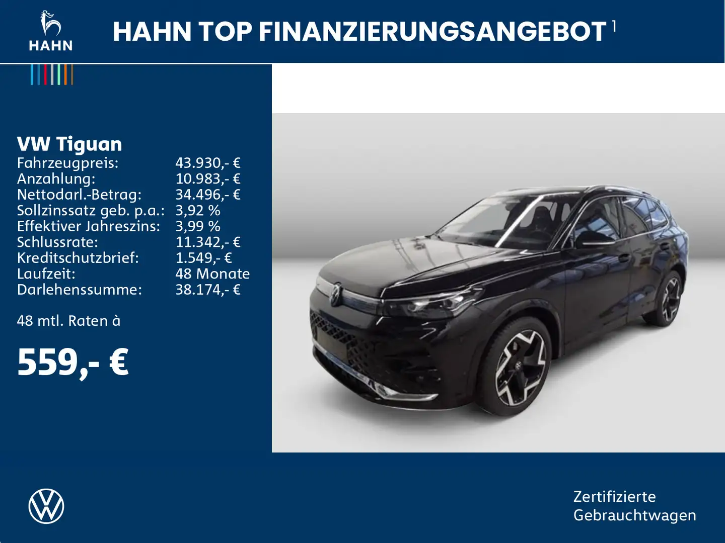 Volkswagen Tiguan 1.5TSI DSG R-Line AHK Cam Matrix LED Navi Schwarz - 2