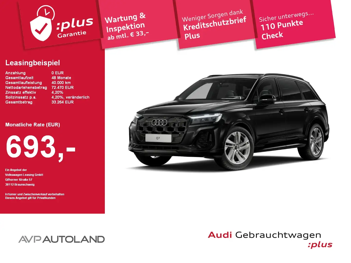 Audi Q7 50 TDI quattro tiptronic S line Schwarz - 1