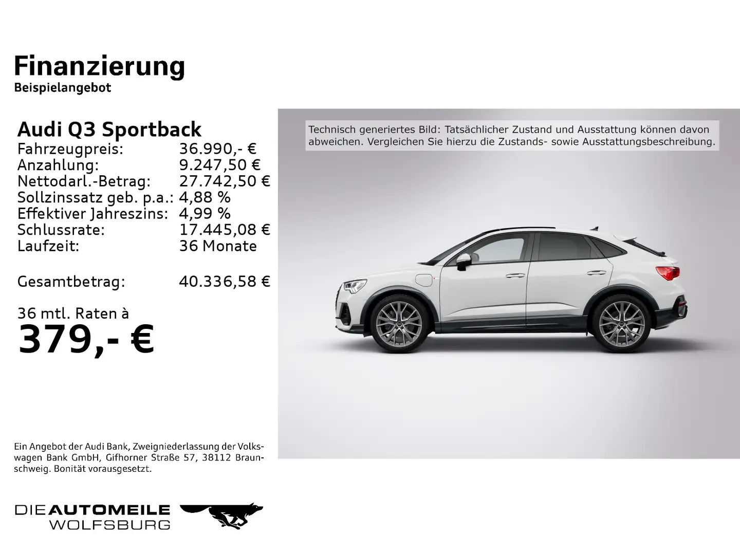 Audi Q3 45 TFSI e S-tronic S line Pano/Rück Weiß - 2