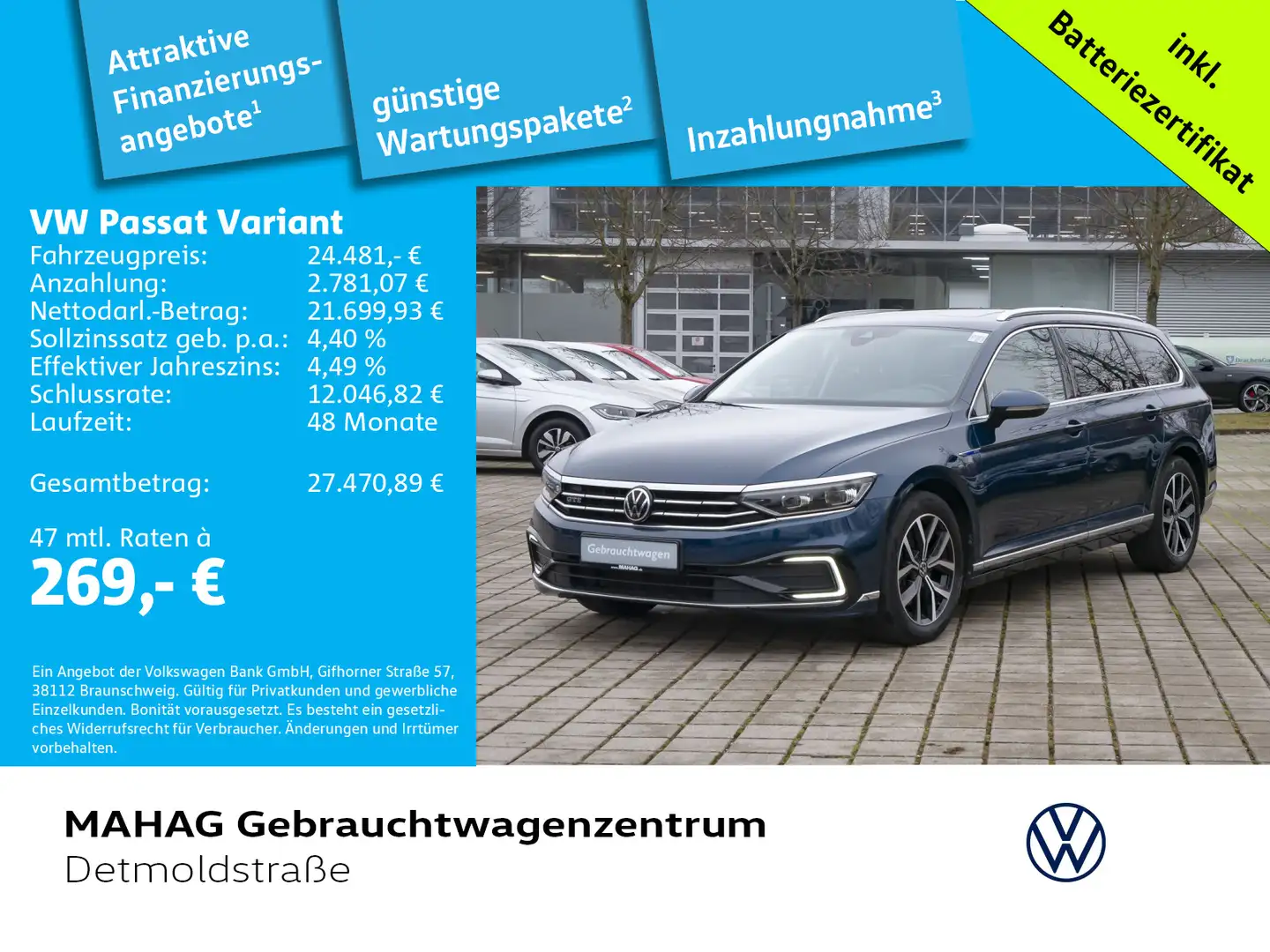 Volkswagen Passat Variant GTE 1.4 eHybrid Navi LED HUD Kame Blau - 1