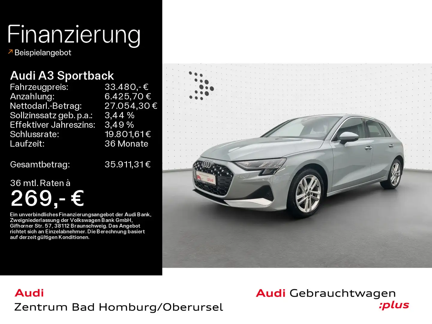 Audi A3 Advanced 35 TDI*Navi*Alu*PDC*Virtua Grau - 1