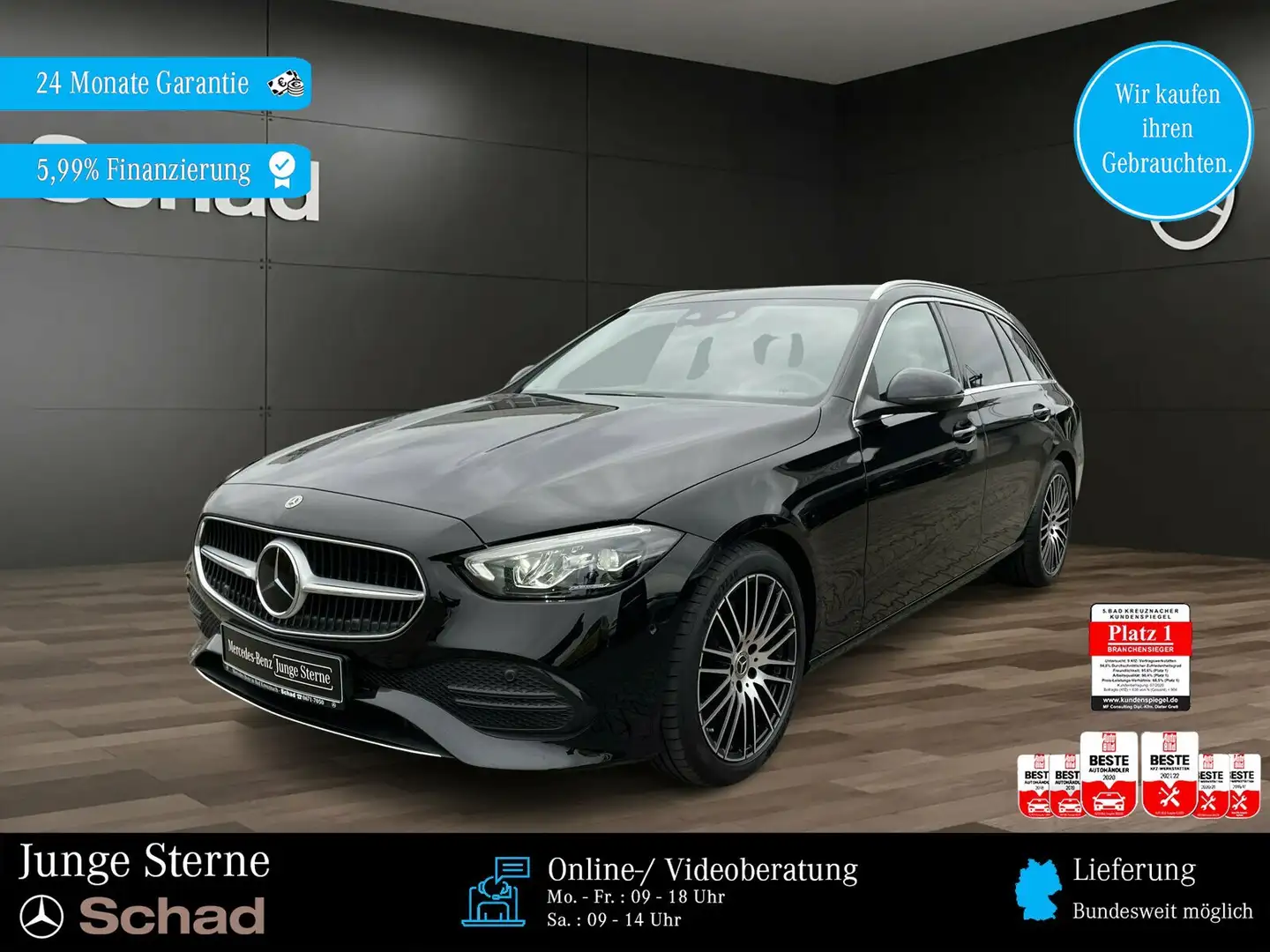 Mercedes-Benz C 300 C 300 d T AVANTG+MBUX+KAMERA+LED+DISTR+AMBI+AHK+ Schwarz - 1