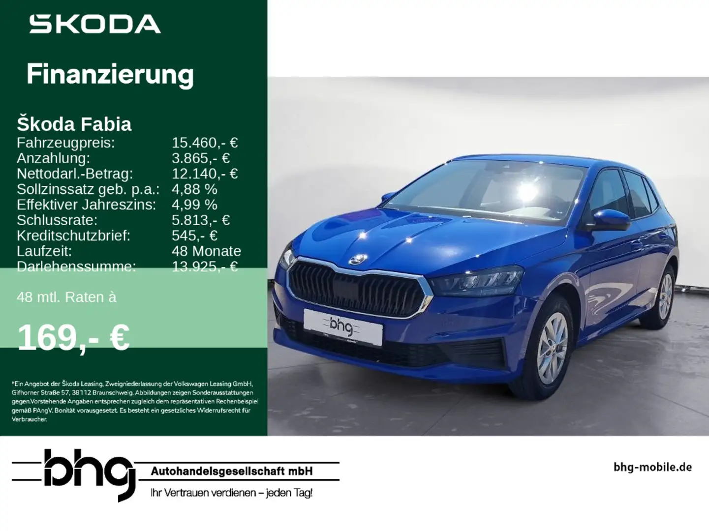 Skoda Fabia 1.0 MPI Essence Blau - 1
