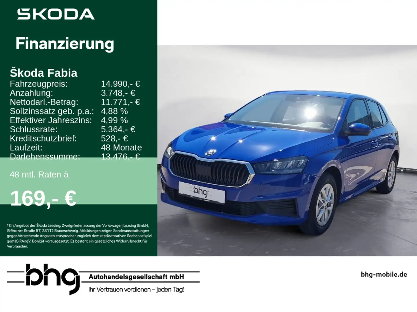 Skoda Fabia 1.0 MPI Essence Blau - 1