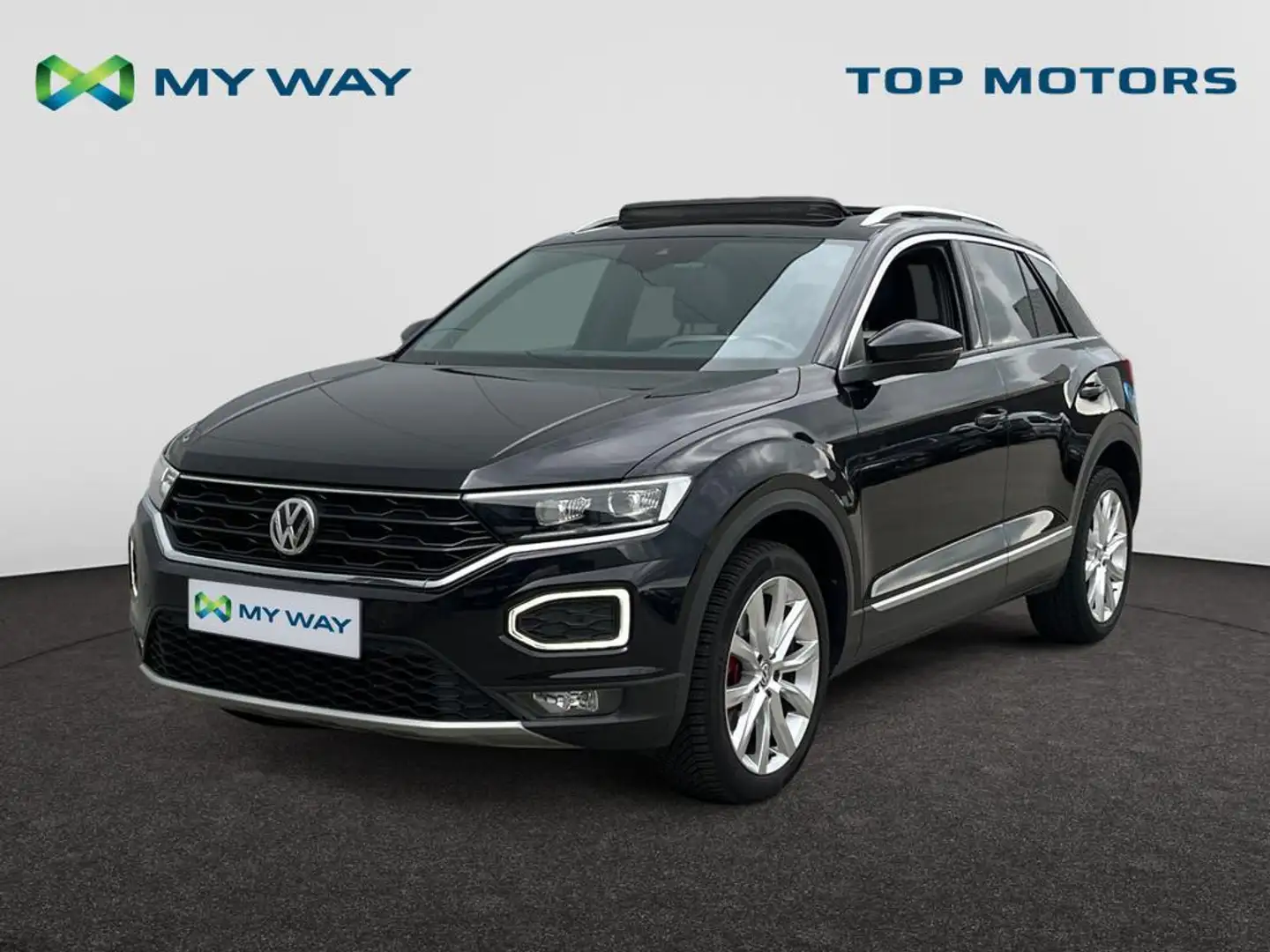 Volkswagen T-Roc PANO DAK*150PK*CARPLAY*AUTOMAAT*GPS*TOPWAY.BE Zwart - 1