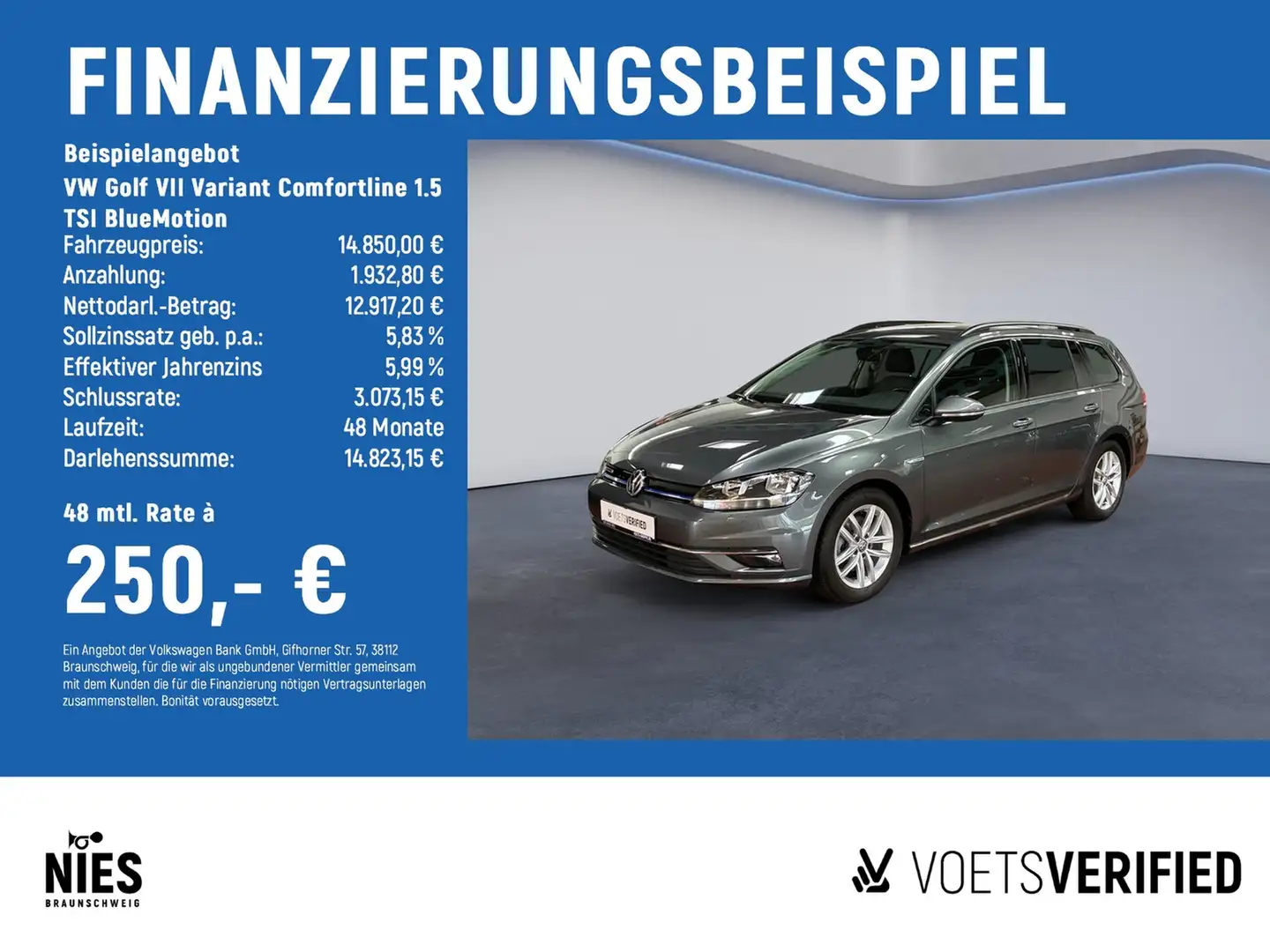 Volkswagen Golf VII Variant Comfortline 1.5 TSI BlueMotion Rear... Grau - 2