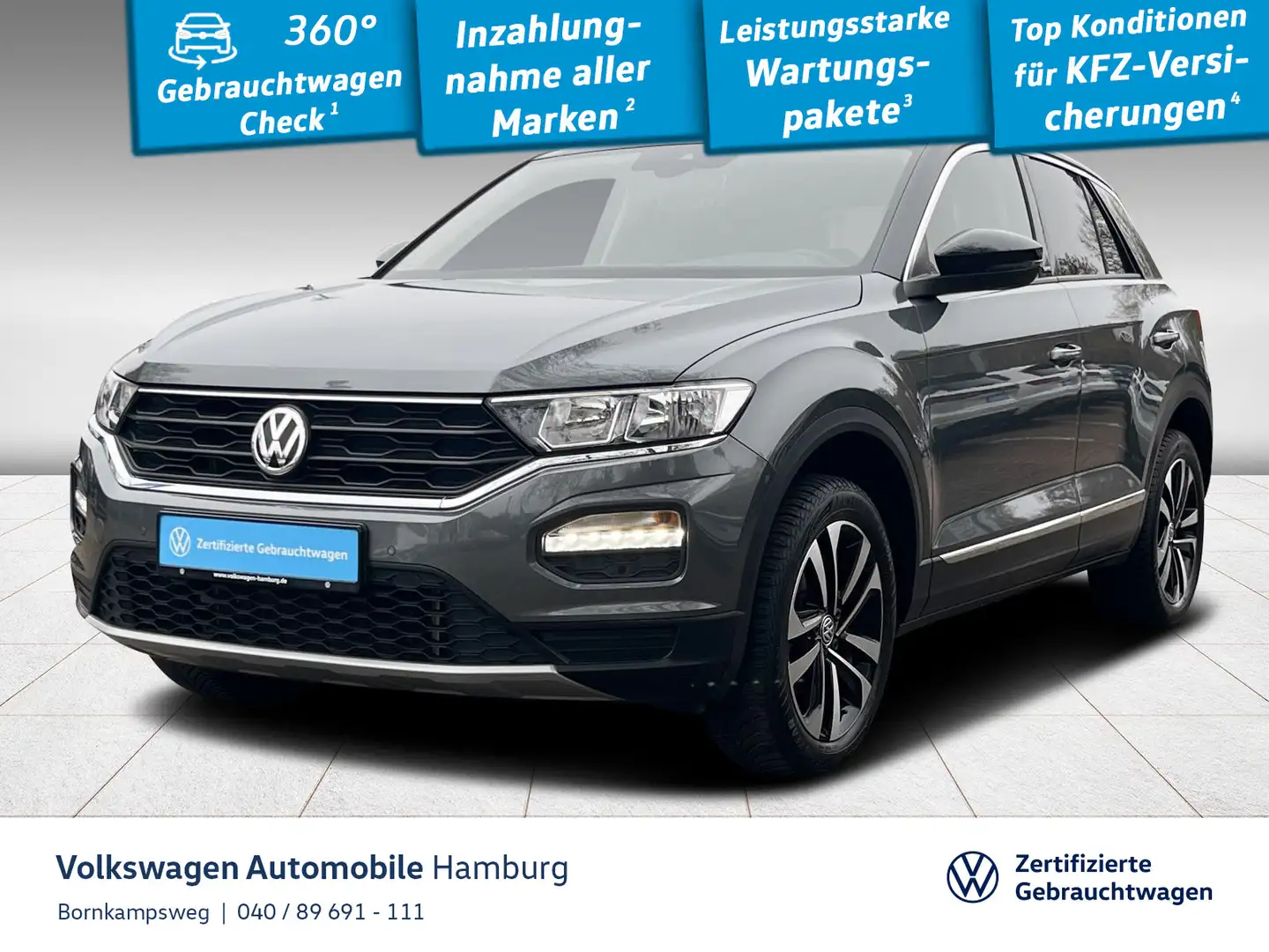 Volkswagen T-Roc 1.5 TSI United Navi Kamera Sitzheizung Grau - 1