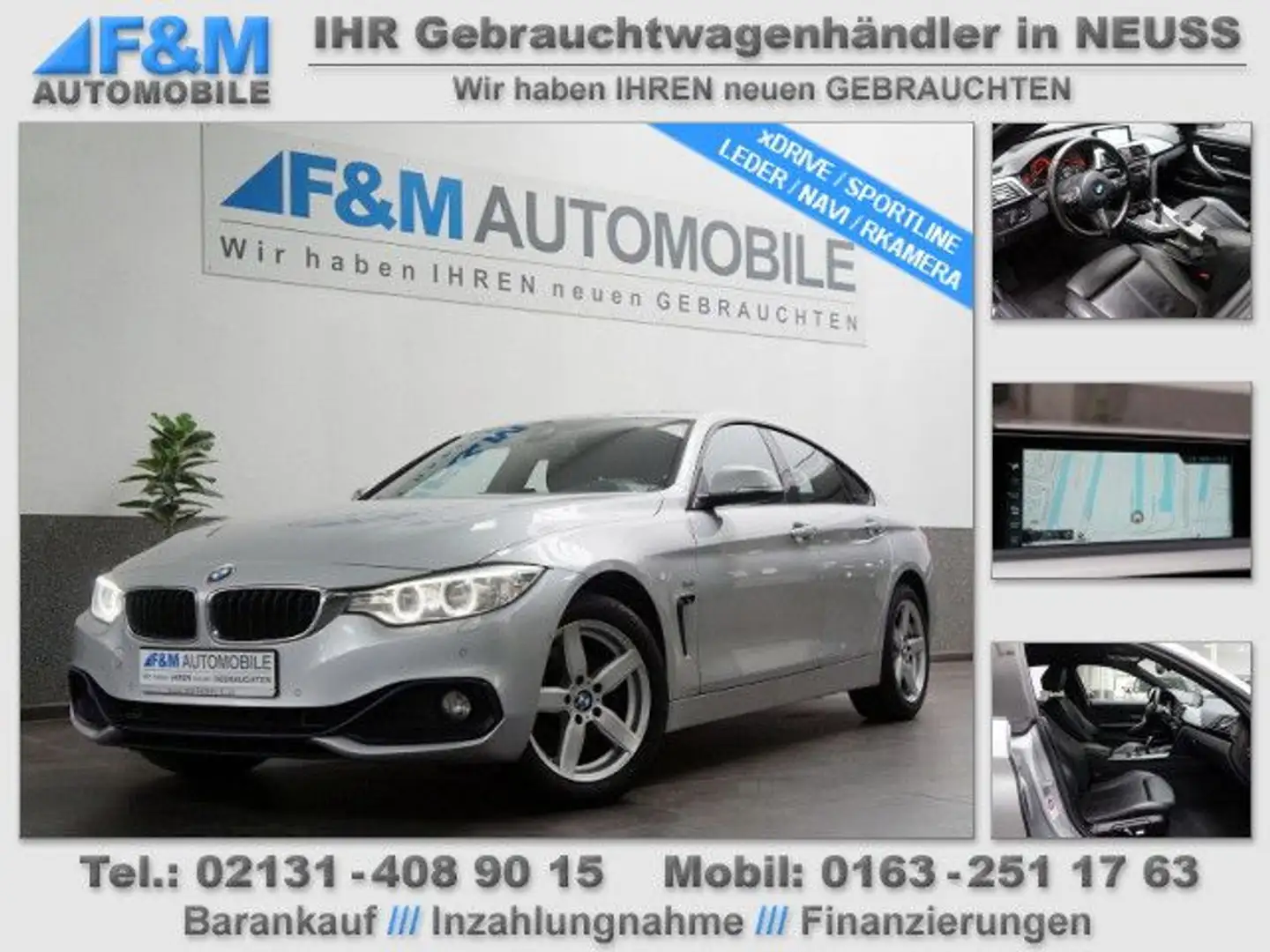 BMW 430 xDrive Sport Line Navi Leder R-Ka Silber - 1