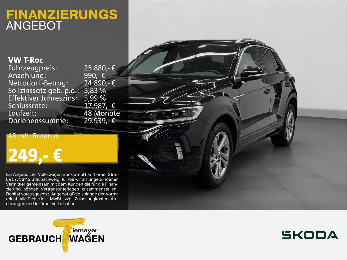 Volkswagen T-Roc 2.0 TDI DSG R-LINE LED VIRTUAL NAVI AHK Schwarz - 1
