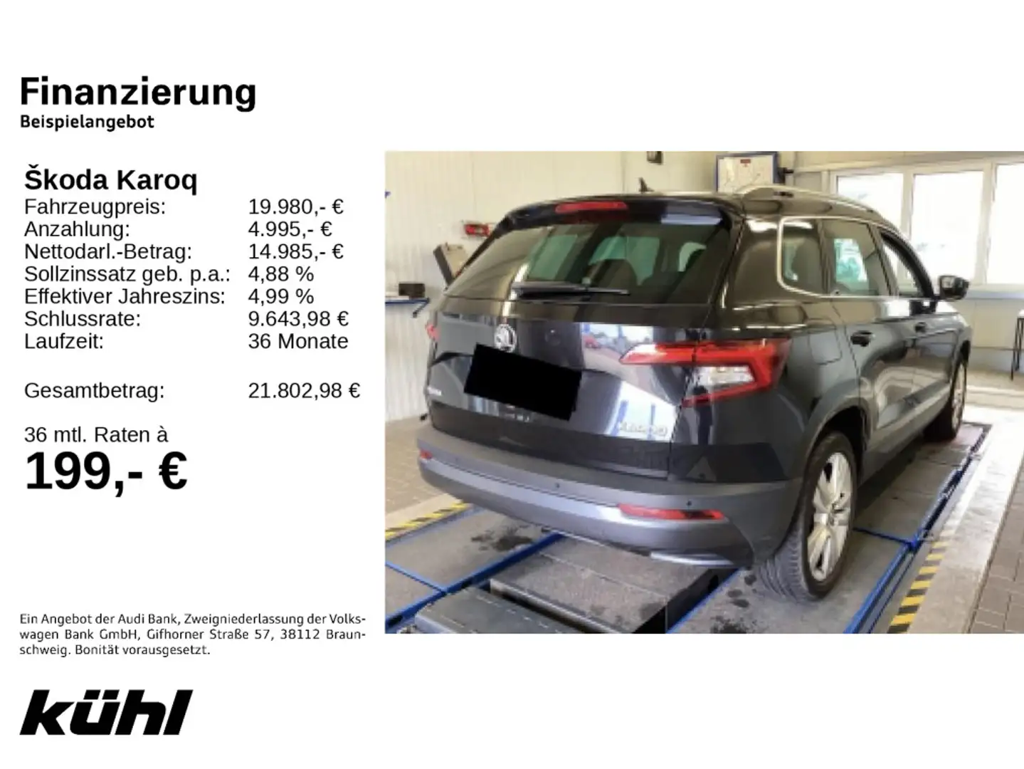 Skoda Karoq 1.6 TDI DSG Style LED/Navi Schwarz - 2