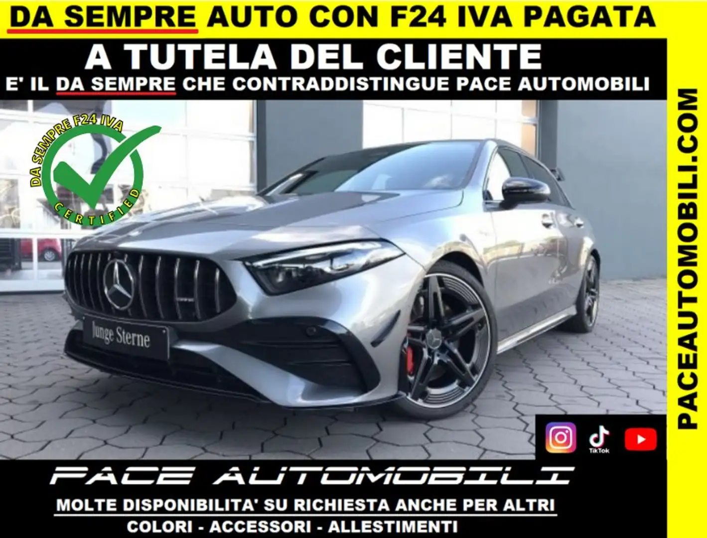 Mercedes-Benz A 35 AMG 4 MATIC AERO PACK LED NAVI KAMERA NIGHT PACK TETTO Grigio - 1