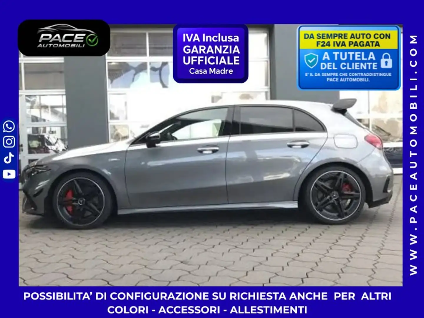 Mercedes-Benz A 35 AMG 4 MATIC AERO PACK LED NAVI KAMERA NIGHT PACK TETTO Grigio - 1