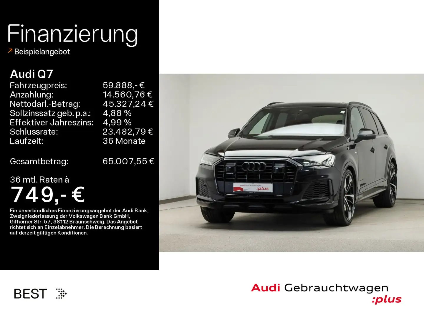Audi Q7 S line 60 TFSIe Air*Pano*HUD*Assist Plus*B&O Schwarz - 1