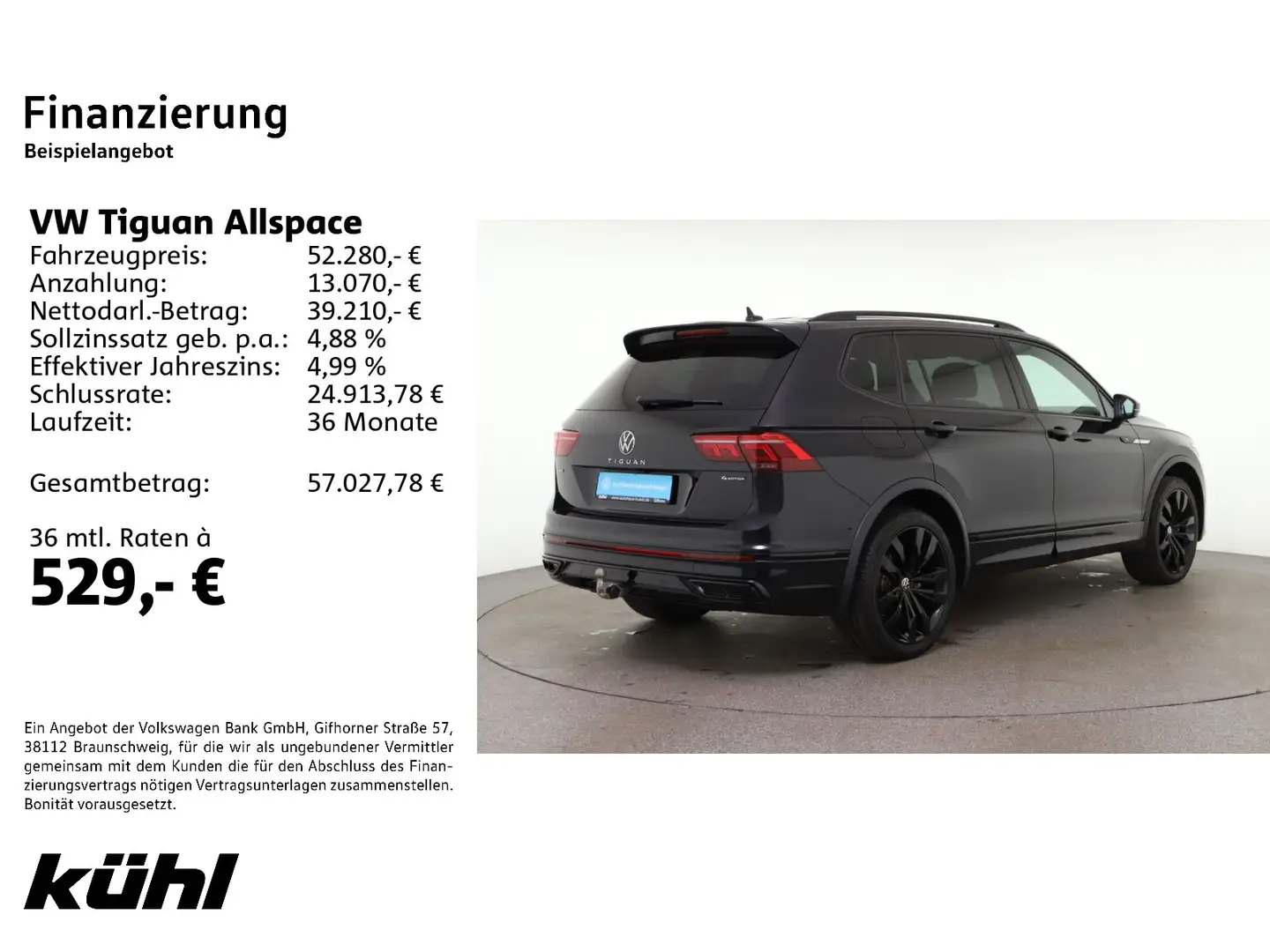 Volkswagen Tiguan Allspace 2.0 TDI 4M DSG R line IQ.Light/A Schwarz - 2