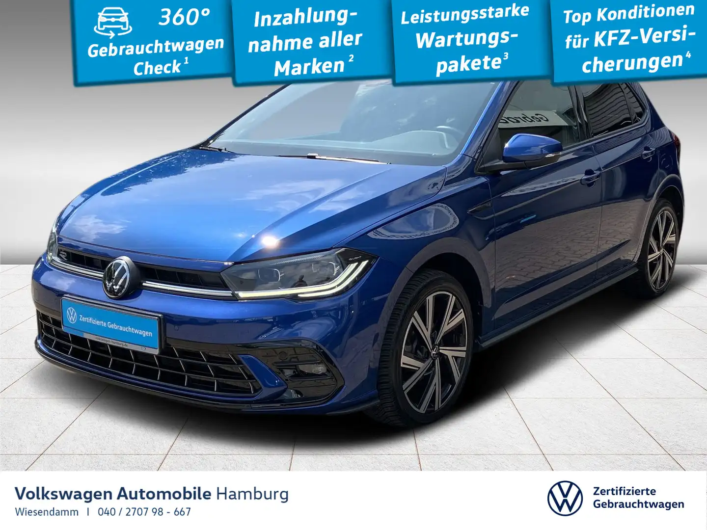 Volkswagen Polo 1.0 TSI R-Line DSG Kamera LED Sitzhzg Blau - 1