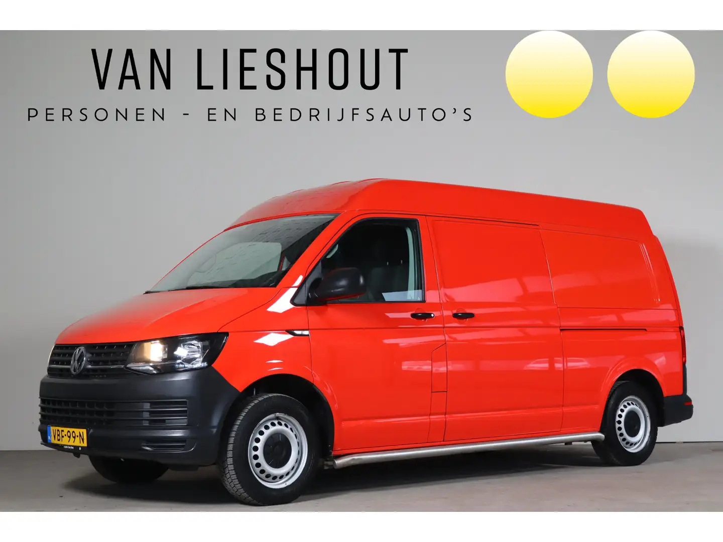 Volkswagen T6 Transporter 2.0 TSI L2H2 Comfortline NL-Auto!! BENZINE!! DUBB. Rood - 1