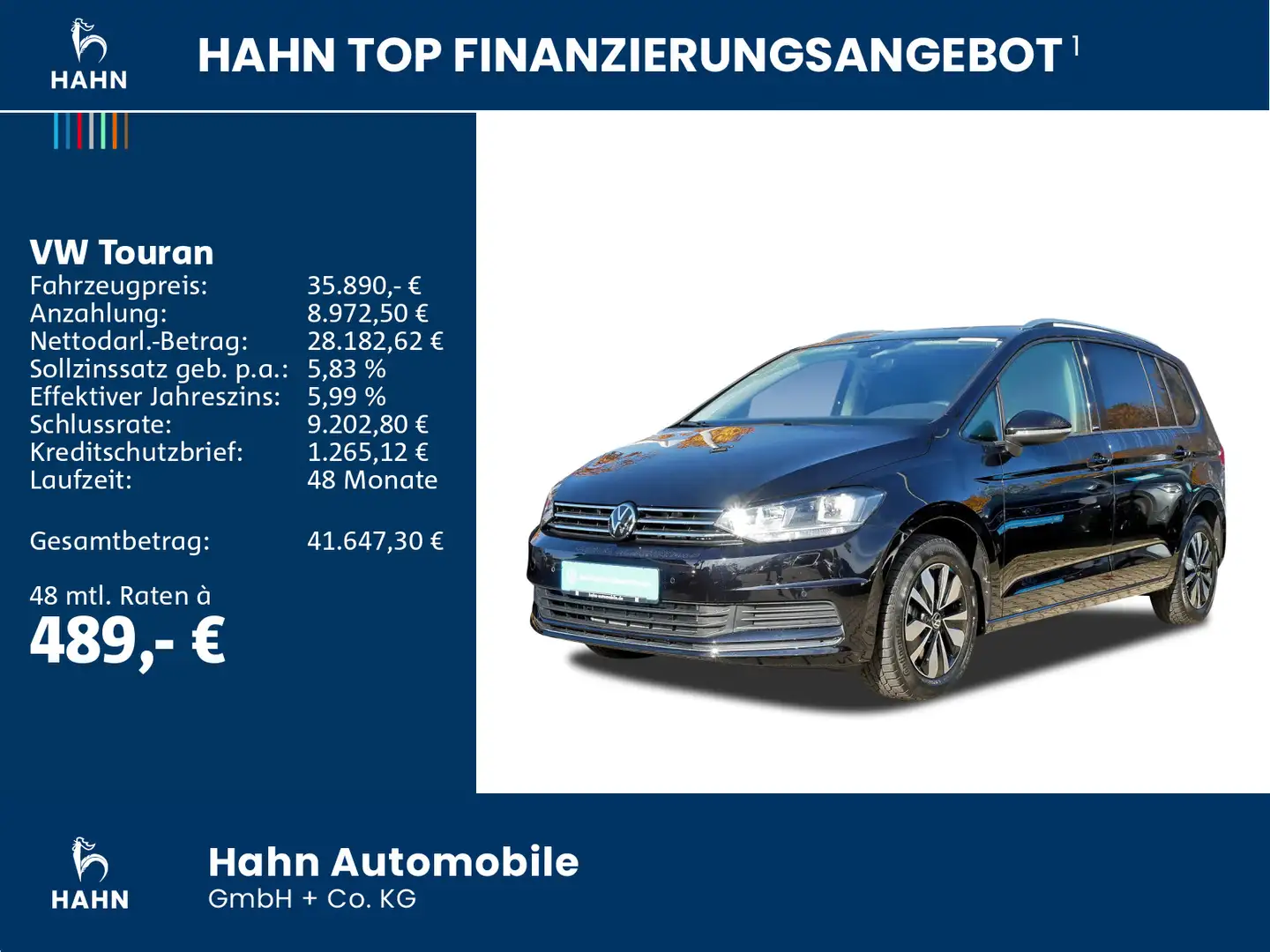 Volkswagen Touran 2.0TDI DSG Move 7-Sitzer Navi Cam FamilyP Schwarz - 2