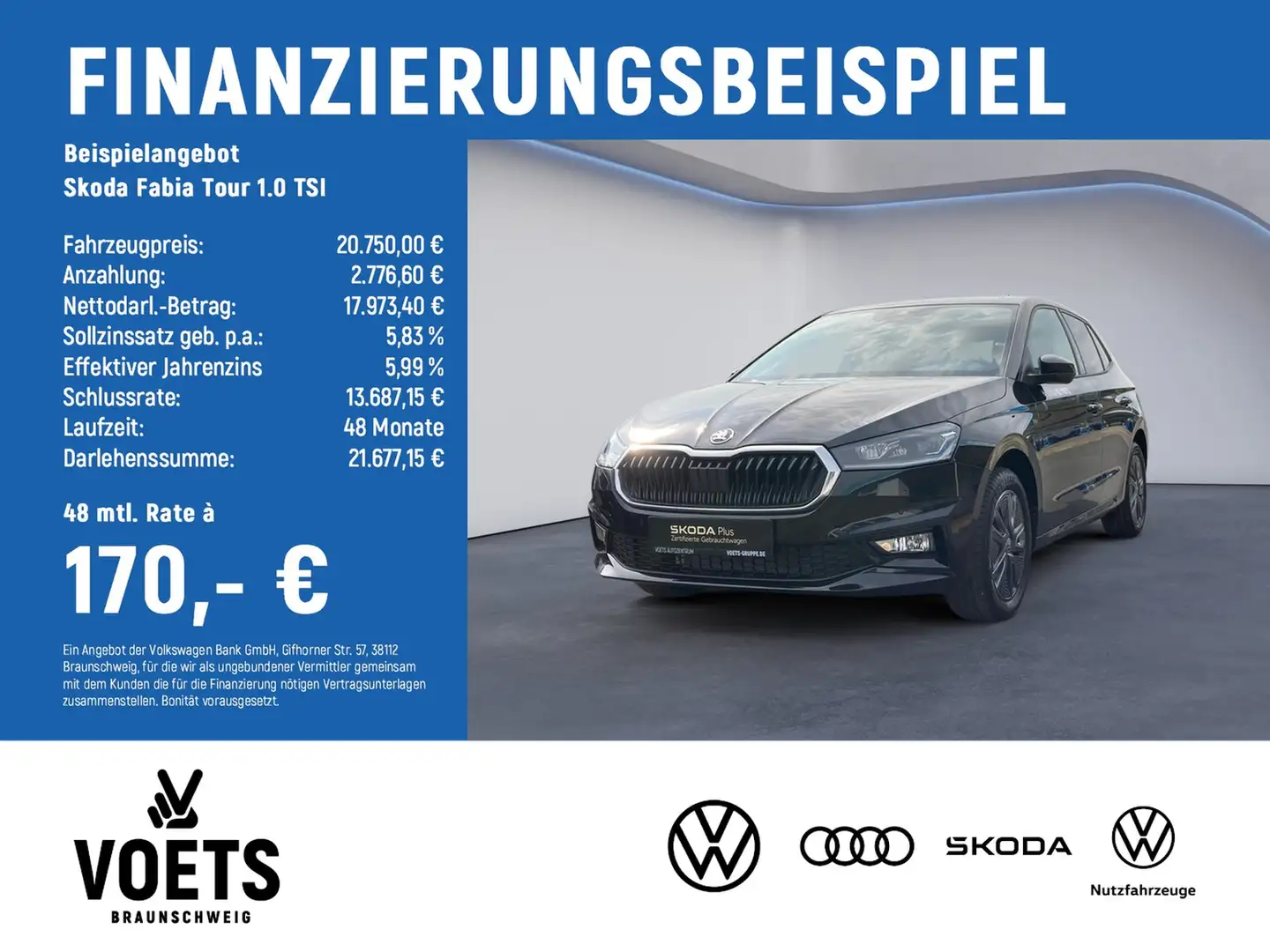 Skoda Fabia Tour 1.0 TSI KEYLESS+LaneAssist+FrontAssist Schwarz - 2