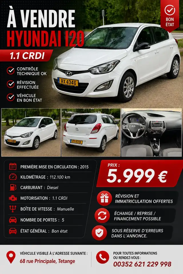 Hyundai i20 1.1 CRDi 75 Pack GO! Plus