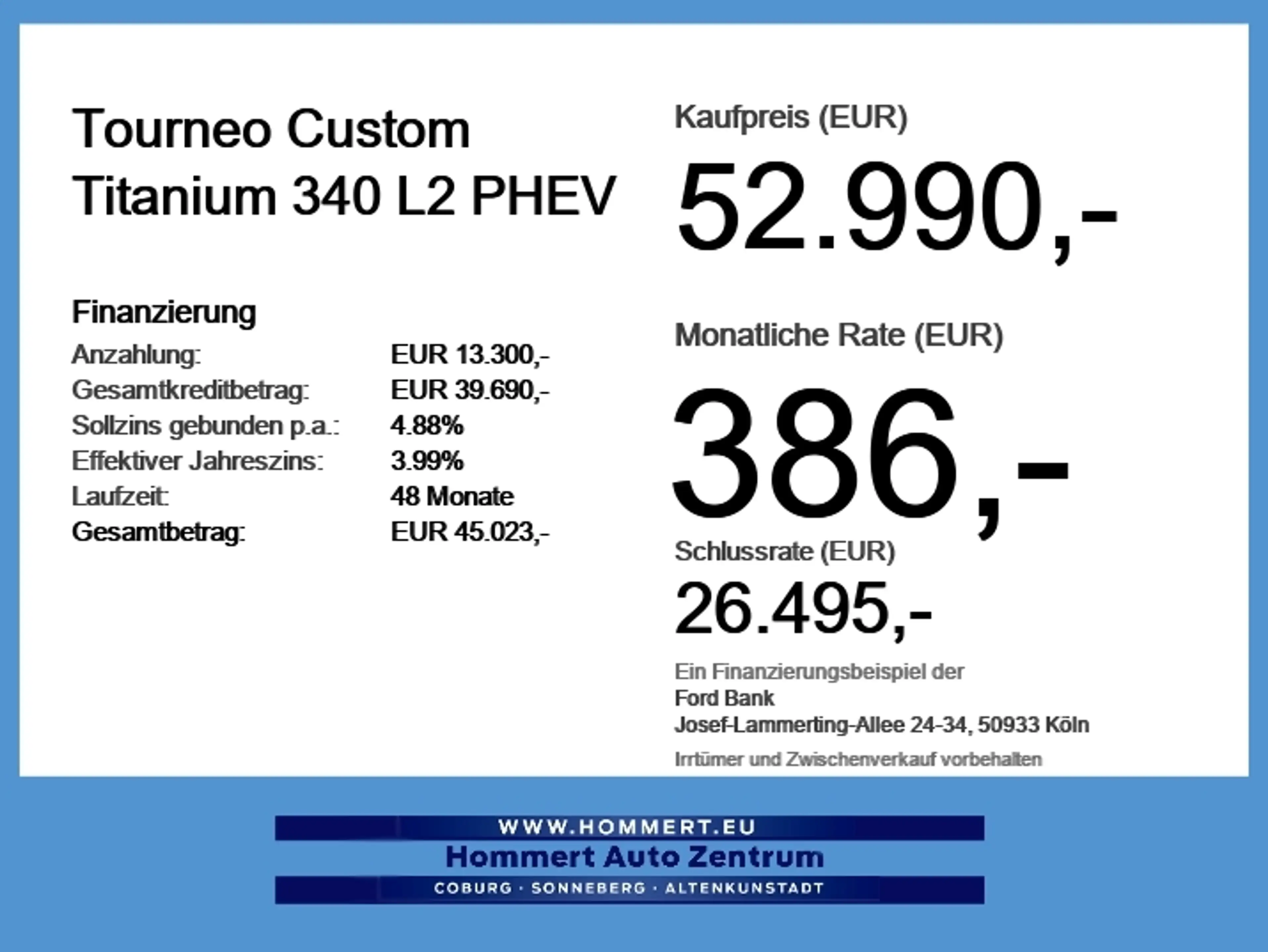 Ford Tourneo Custom Titanium 340 L2 PHEV 360°*B&O*LED — photo 6