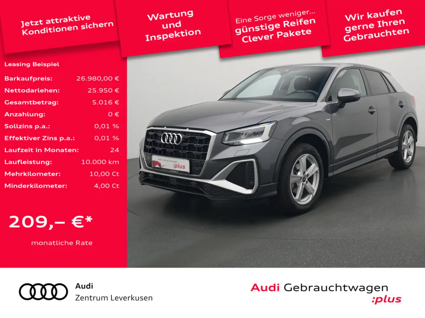 Audi Q2 S line CARPLAY VIRT PDC SHZ AHK SHZ Schwarz - 1