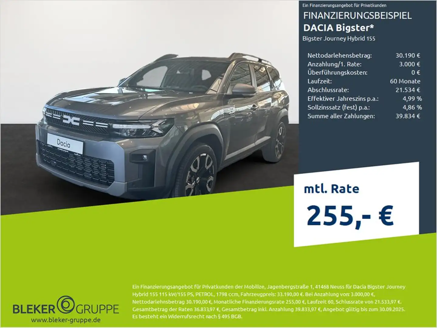 Dacia Bigster Journey Hybrid 155 Gris - 1
