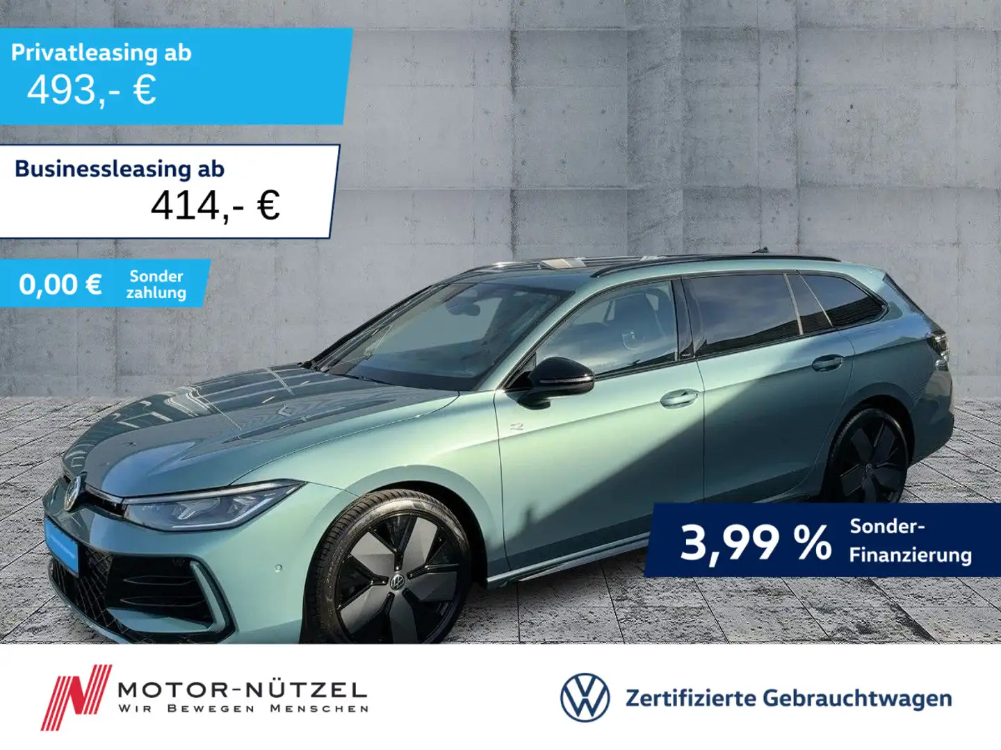 Volkswagen Passat Variant 2.0 TDI DSG R-LINE 5JG+AHK+PANO Grün - 1