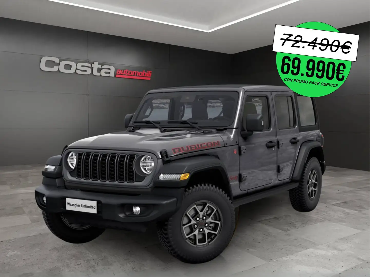 Jeep Wrangler 4ª serie Unlimited 2.0 Turbo Rubicon Grigio - 1