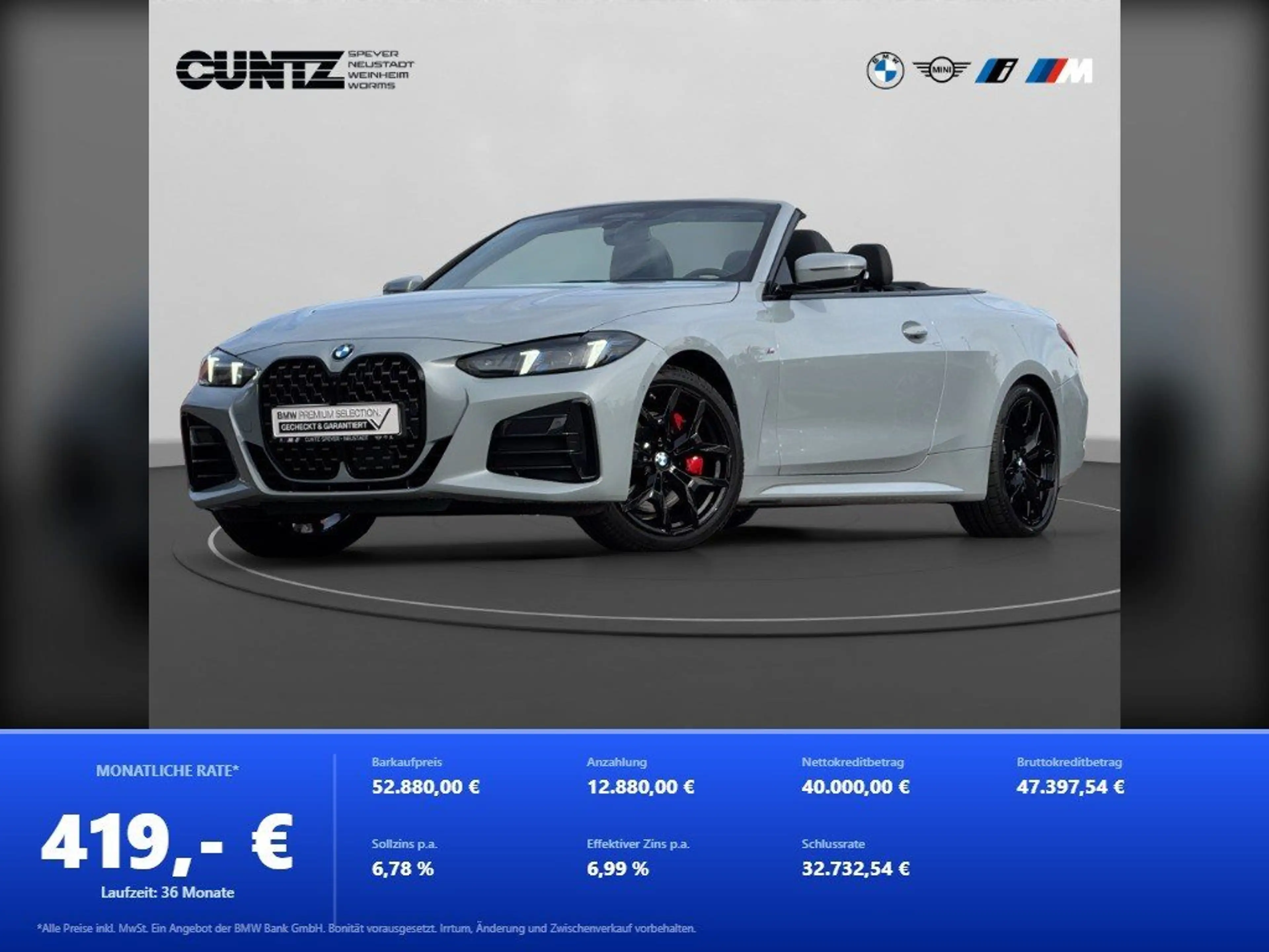 BMW 430 i xDrive Cabrio M Sport Pro Anhängerk. Driving Ass