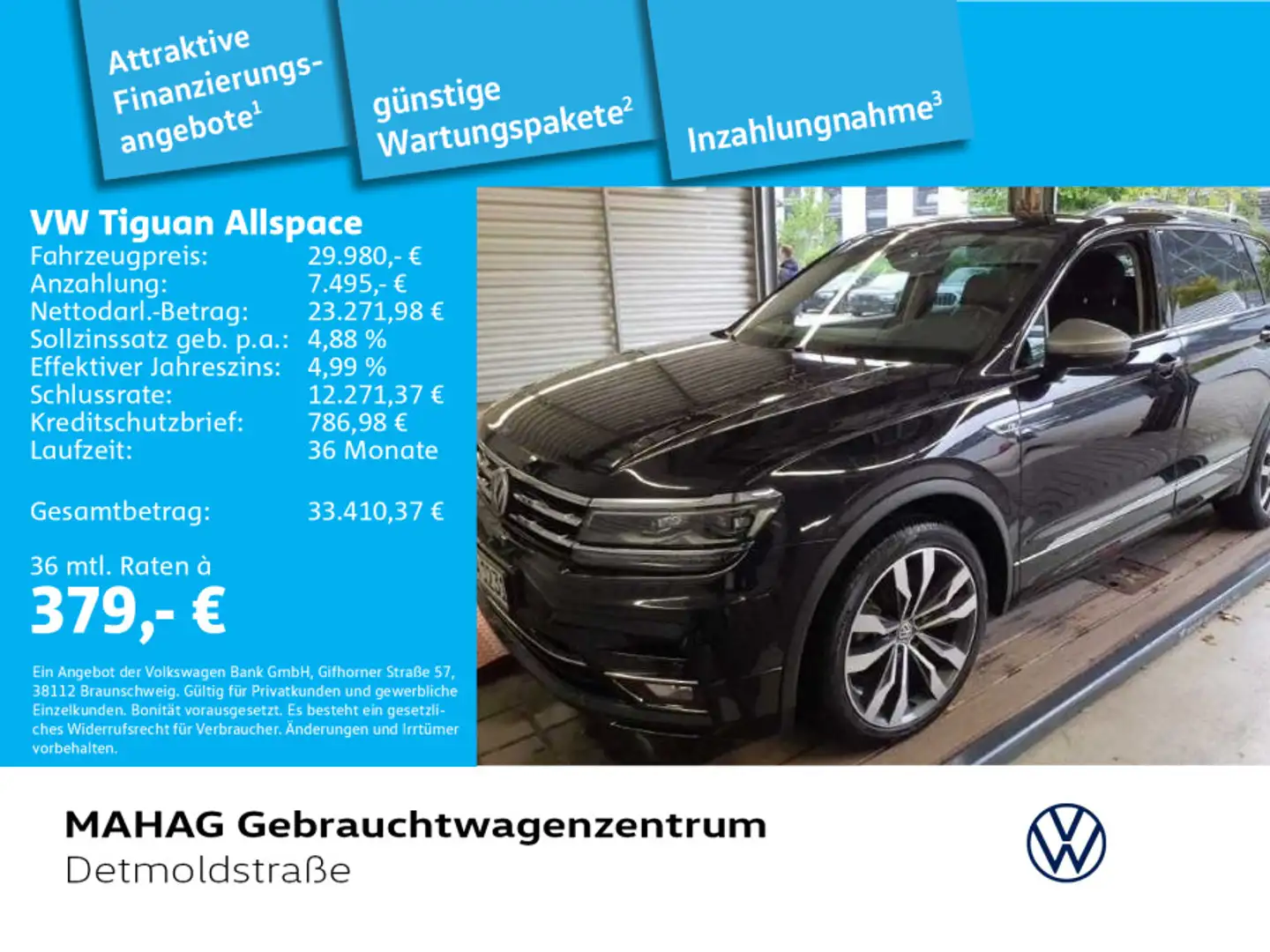 Volkswagen Tiguan Allspace 1.5 TSI R line Ext. LED Pano Alu Schwarz - 1