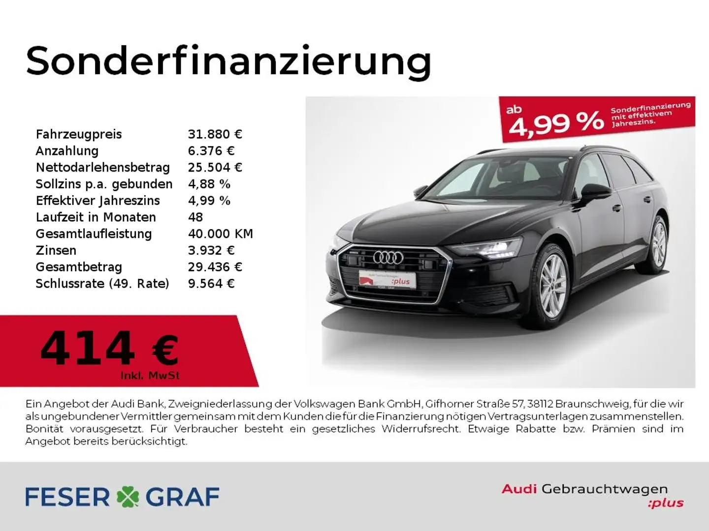 Audi A6 Avant 40 TDI quattro AHK/ Standheizung/ Rückfahrka Schwarz - 1