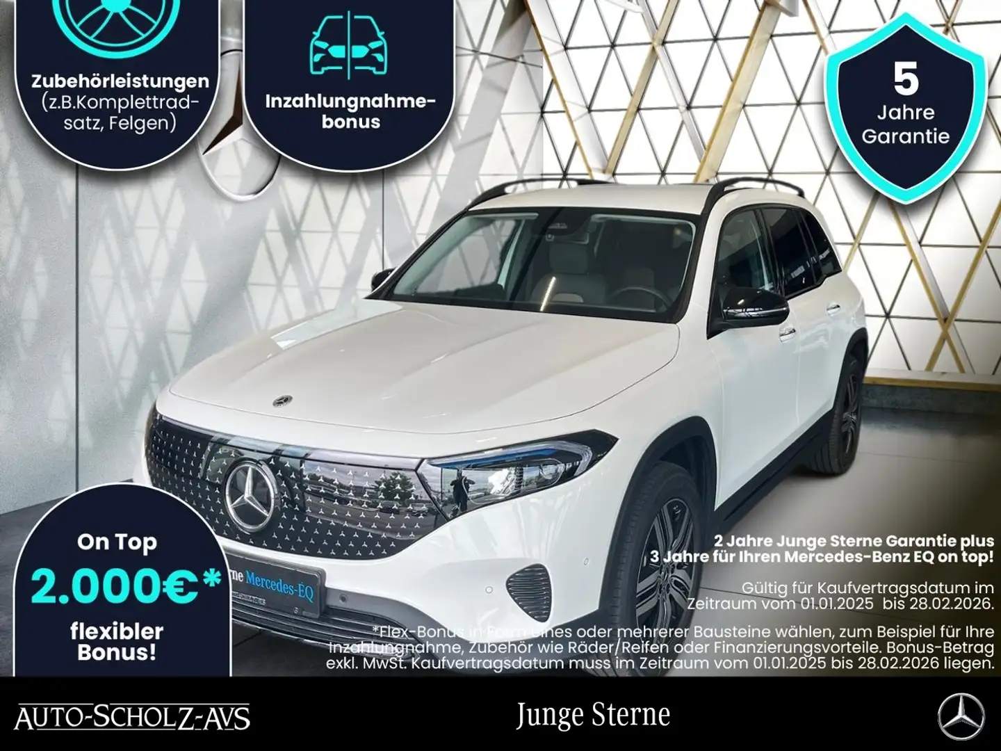 Mercedes-Benz EQB 300 4MATIC Night*LenkradHz*EasyP*KAM*PreSafe Weiß - 1