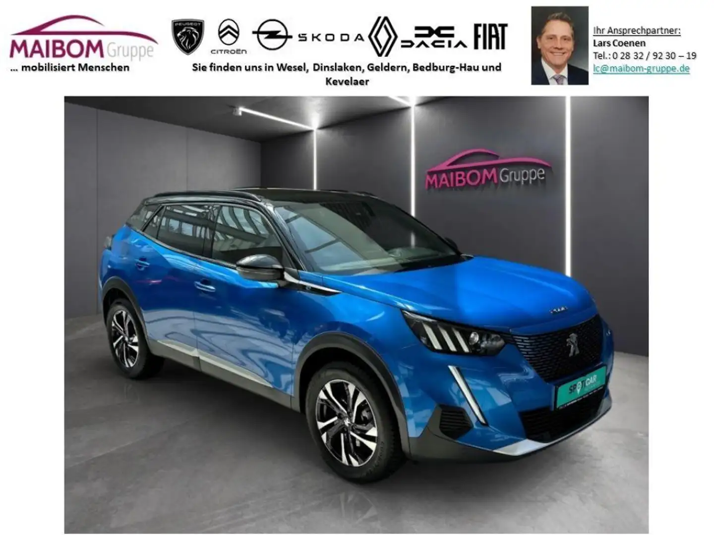 Peugeot e-2008 2008 Elektro GT+SHZ+Rückfahrkamera Blau - 2